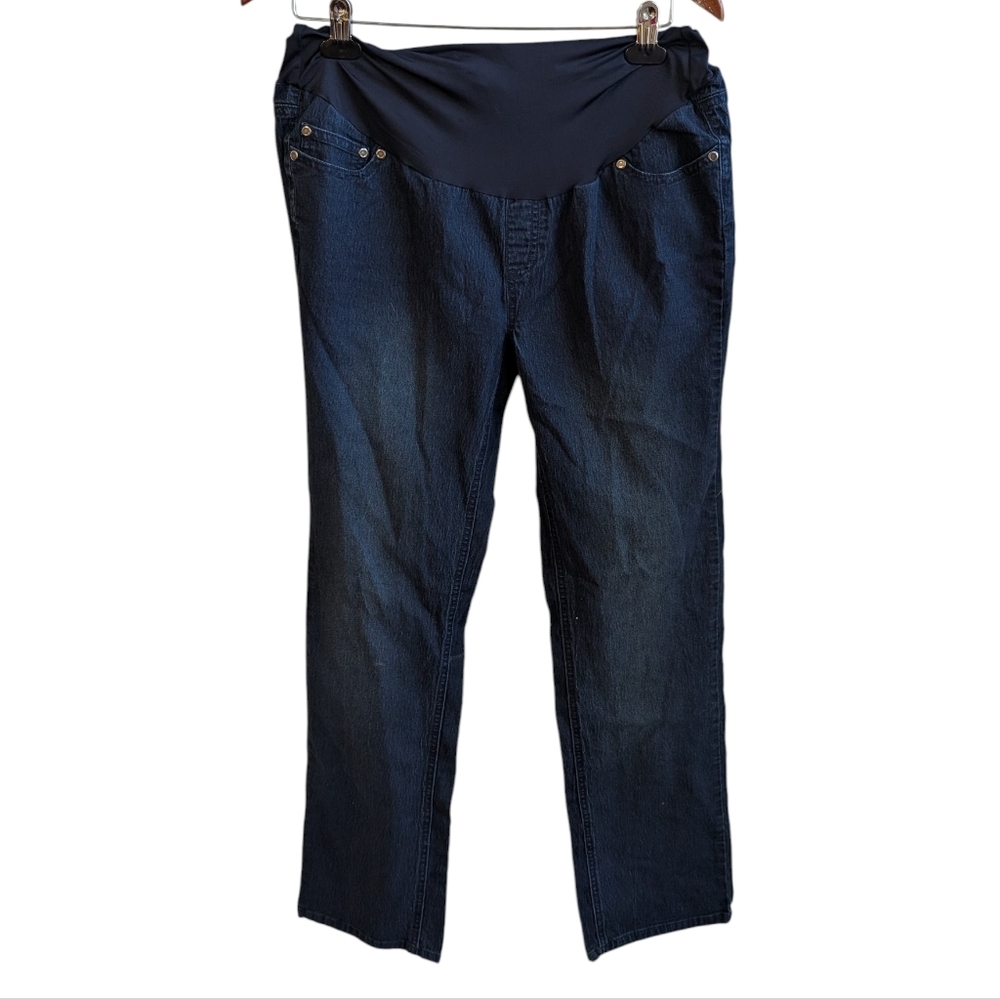 Oh Momma Maternity Jeans Dark Wash Straight Leg Size Large